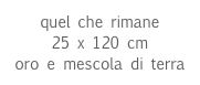 quel che rimane
25 x 120 cm
oro e mescola di terra